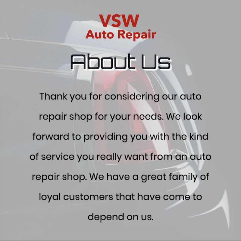 Contact VSW Auto Repair